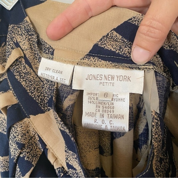 Vintage Hawaiian Skirt Linen Leaf A-Line Full Sz 6P - Picture 2 of 10